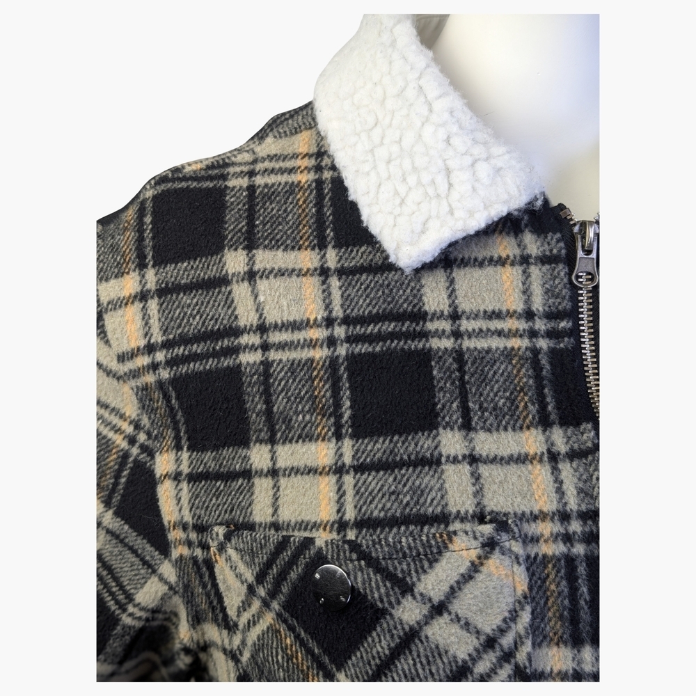 WeSC Plaid Workwear Jacket With Sherpa Collar | Women's M - Picture 4 of 10